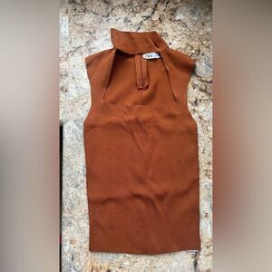 Zara Rust Sleeveless Blouse